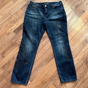 Chico’s Platinum Rhinestone Jeans